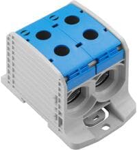Weidmüller WPD 232 2X185/2X185 Potentialverteilerklemme, Schraubanschluss, 185qmm, 353A, 1000V, 4 Anschlüsse, blau (2502810000)