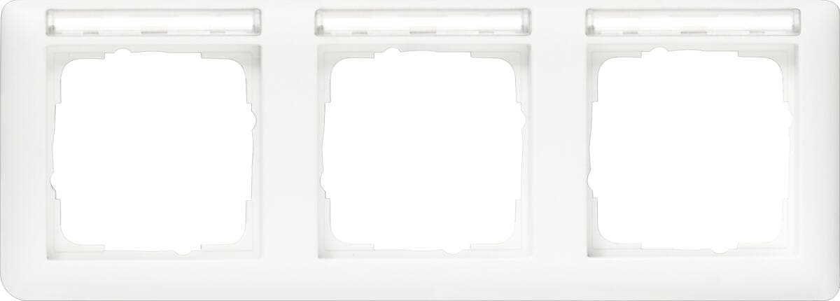 Gira 109303 Abdeckrahmen 3fach, bruchsicher, beschriftbar, sprühnebeldicht, waagerecht, Reinweiß Glänzend, System 55 Standard
