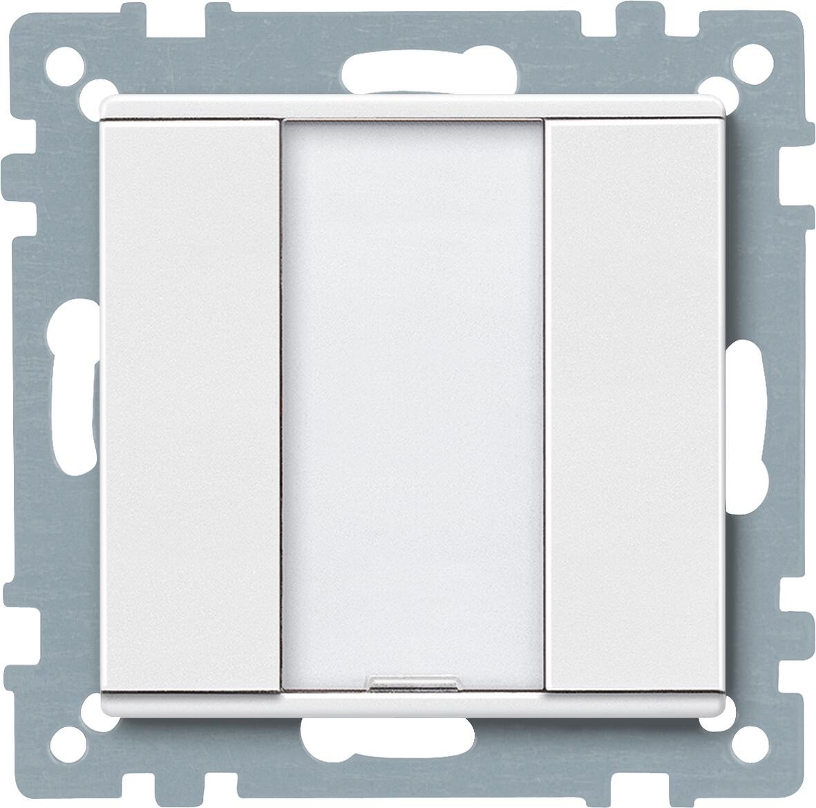 Merten Taster, System M, 1fach plus, polarweiß matt (627519)