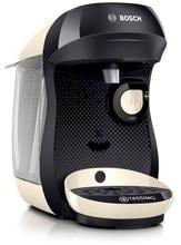 Bosch TAS1007 TASSIMO Multi-Getränke-Automat HAPPY, 1400W, Getränkestärke-Anpassung, LED-Bedienfeld, creme weiß/schwarz