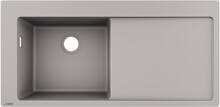 hansgrohe S51 S5110-F450 Einbauspüle 450 mit Abtropffläche rechts, SilicaTec, betongrau (43330380)