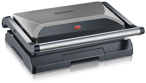 Severin KG 2394 Kompakt-Multigrill, 800W, antihaftbeschichtet, Slim-Design, grau-metallic/schwarz