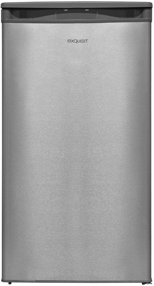 Exquisit KS85-V-091E Standkühlschrank, 45 cm breit, 75L, LED Beleuchtung, 2 Türablagen, Flaschenregal, inoxlook