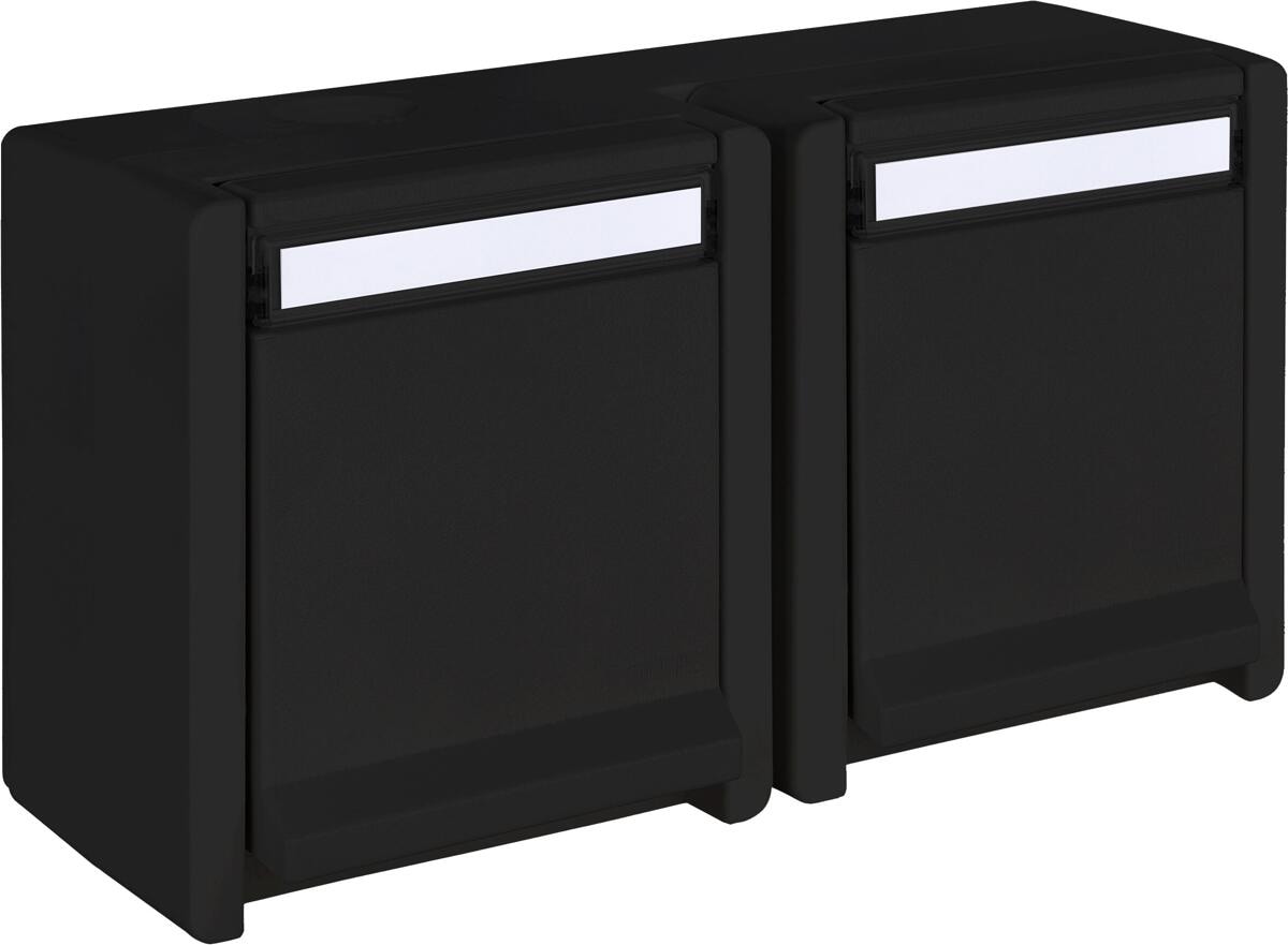 OPUS RESIST Schutzkontakt-Steckdose 2-fach, waagerecht, Aufputz, schwarz (755.656.01)