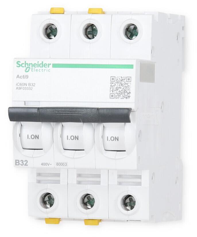 Schneider Electric A9F03332 Leitungsschutzschalter iC60N, 6 kA, B-Charakteristik, 32A, 3-Polig