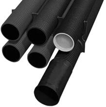 Fränkische Kabuflex S DN 75 3-M-Stangen mit Muffe, 75 mm, 3 m, schwarz (19021075)