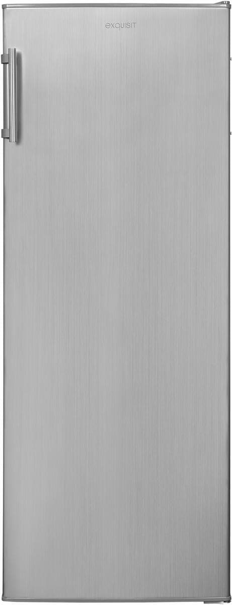 Exquisit KS320-V-H-040E Standkühlschrank, 55cm breit, 242L, 2 Eierablagen, LED Beleuchtung, edelstahloptik