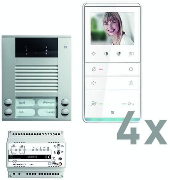 TCS PVE16040-0010 video:pack, 4Tasten, weiß/silber