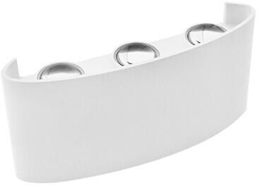 Leuchtek WLL-6W-WW Wandleuchte, Linsen-Effekt, 6W, 3000K, warmweiß, IP54, weiß matt (131692)