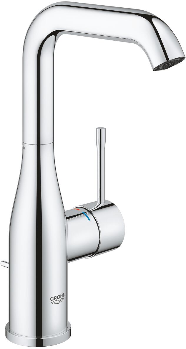 GROHE Essence Einhand-Waschtischbatterie, L-Size, Einlochmontage, Zugstangen-Ablaufgarnitur, Professional Edition, chrom (24174001)