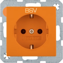 Berker 47236017 Steckdose SCHUKO mit Aufdruck und erhöhtem Berührungsschutz, Q.x, orange samt