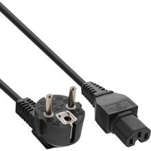 InLine Netzkabel, Schutzkon. gew. auf Warmgerätest. C15 gerade, schwarz