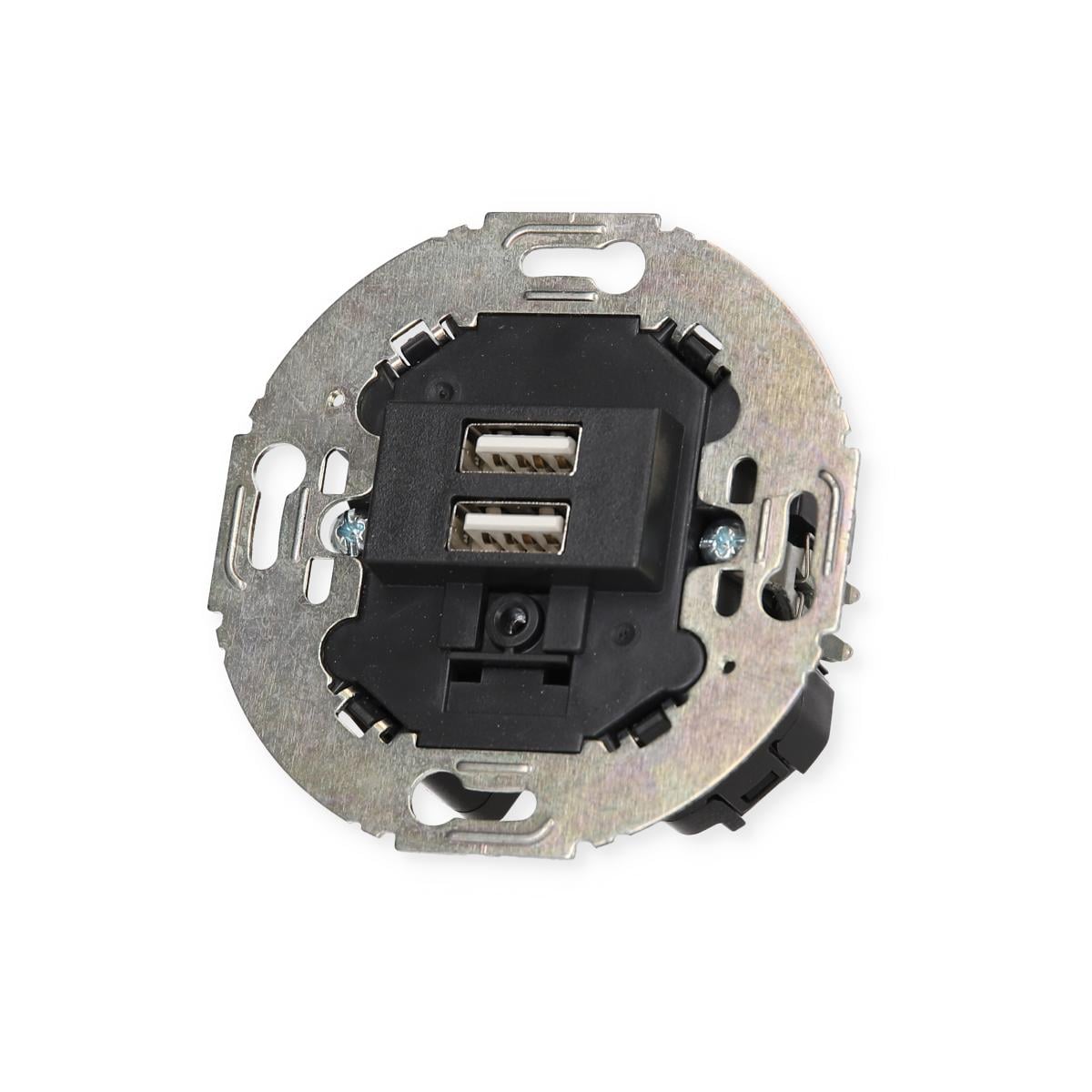 Berker 260215 USB Ladesteckdose 230V, 2fach, 3,0A, runder Tragring,  anthrazit matt Elektroshop Wagner