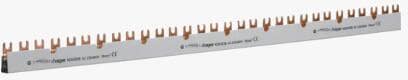 Hager KDN383B Phasenschiene, 3-polig, für Modulargeräte 3-polig mit Hilfsschalter, 80A, Gabel, 16mm², 57 Module, Länge 1000mm