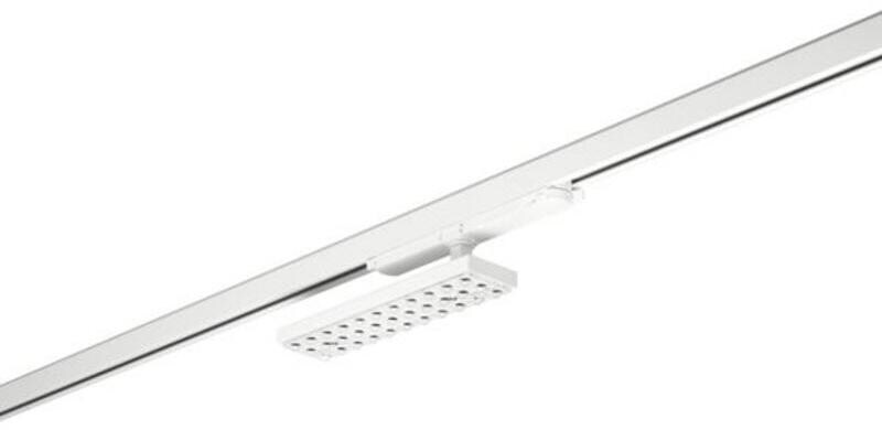 Brumberg BALI MINI-S LED-Schienenstrahler, dreh-/schwenkbar, symmetrisch, quer: 53° & längs: 72°, 20W, 3000K, 2600lm, DALI, weiß struktur (44013173DA)