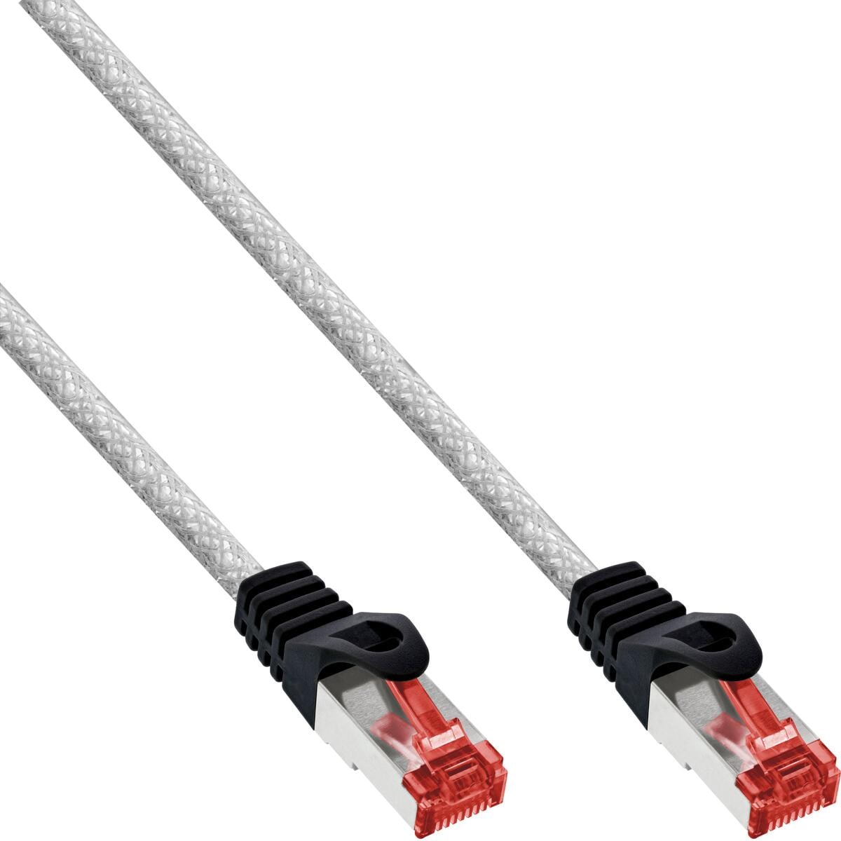 InLine Patchkabel, S/FTP (PiMf), Cat.6, 250MHz, PVC, Kupfer, transparent, 0,3m (76433T)