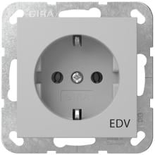 Gira 4458015 SCHUKO-Steckdose 16 A 250 V~ mit Aufdruck "EDV", System 55, grau matt