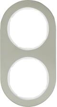 Berker 10122014 Rahmen, 2fach, Serie R.Classic, Edelstahl/polarweiß glänzend, Metall mattiert