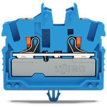Wago 2252-314 2-Leiter-Mini-Durchgangsklemme mit Drücker, 2,5mm², Push-in Cage Clamp, blau