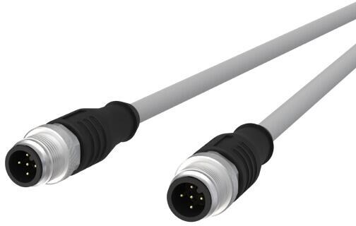 METZ CONNECT M12 Sensor-/Aktorleitung, A-kodiert, 2,0 m, M12 Stecker gerade - M12 Stecker gerade, ungeschirmt, 5-polig, PVC ( 142MJA11020 )