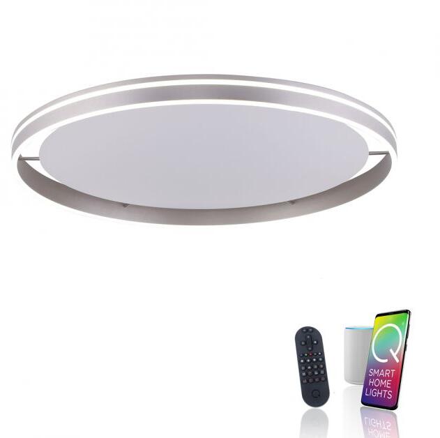 Paul Neuhaus Q-Vito LED-Deckenleuchte, 58W, 5800lm, Smart Home, silber (8418-55)