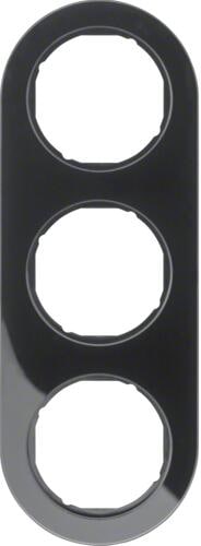 Berker 10132045 Rahmen, 3fach, Serie R.Classic, schwarz glänzend