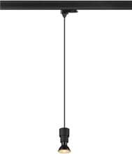 SLV PURI 2.0 Basic Pendelleuchte für 3-Phasen-Hochvolt-Schienensystem, GU10, 1x max.6W, Pendellänge 200cm, schwarz (1008210)