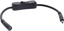 InLine DC Kabel mit Schalter, DC ST/BU, AWG 18, schwarz, 0,20m