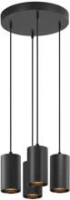 SLV ASTO TUBE Pendelleuchte, GU10, Pendellänge 250 cm, 4x max. 10 W, schwarz (1006437)