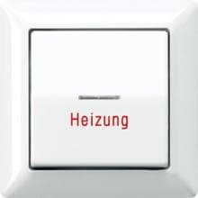 Abdeckung mit Lichtleiter und Aufschrift "Heizung", alpinweiß, JUNG AS590HWW