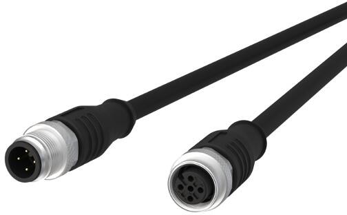 METZ CONNECT M12 Sensor-/Aktorleitung, A-kodiert, 5,0 m, M12 Stecker gerade - M12 Buchse gerade, ungeschirmt, 8-polig, PVC ( 142MKA12050 )