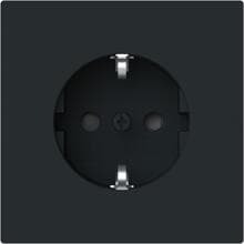 Busch-Jaeger 20-1 EUCBF-45MSCHUKO Steckdosen-Einsatz flat Safety+, art linear, ebene Zentralscheibe, schwarz matt (2CKA002013A5524)