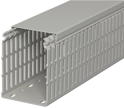 OBO Bettermann LKV N 10075 Verdrahtungskanal, 100x75x2000mm, PVC, geschlitzt, grau (6178439)