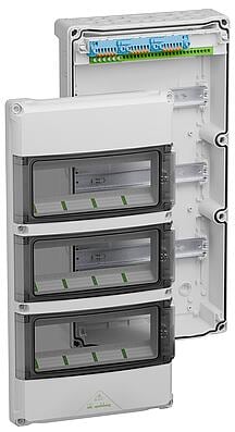 Spelsberg AK 36 Kleinverteiler, 3-reihig, 36 Teilungseinheiten, IP65, 290x562x124mm, grau (73443601)