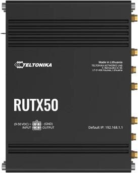 Teltonika RUTX50 WLAN Router, 5G, WLAN, DUAL-SIM mit Auto-Failover, Backup-WAN, SA und NSA, schwarz (RUTX50000000)
