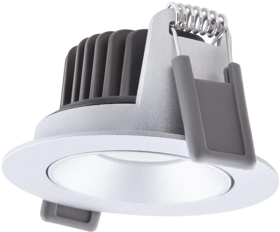 LEDVANCE Spot Adjust P 8W 930 PS DIM, Einbaustrahler, einstellbar, IP20, 3000K, warmweiß, Aluminium, silber (4058075799707)