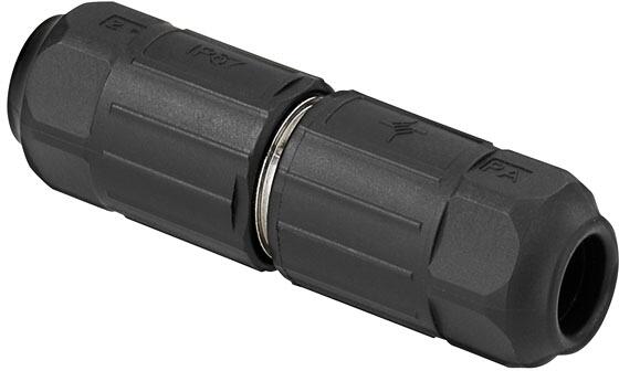 Rutenbeck (13900330) UV-Class FA Universalverbinder, geschirmt, schutzisoliert, feldkonfektionierbar, ohne Spezialwerkzeuge, schwarz