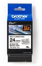 Brother TZe-SL251 Schriftband für Beschriftungsgeräte, selbstlaminierend, 24mm, 8m, schwarz/weiß