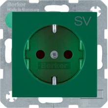 Berker 47238903 Steckdose SCHUKO mit Aufdruck "SV", erhöhtem Berührungsschutz, S.x/B.x, grün glänzend