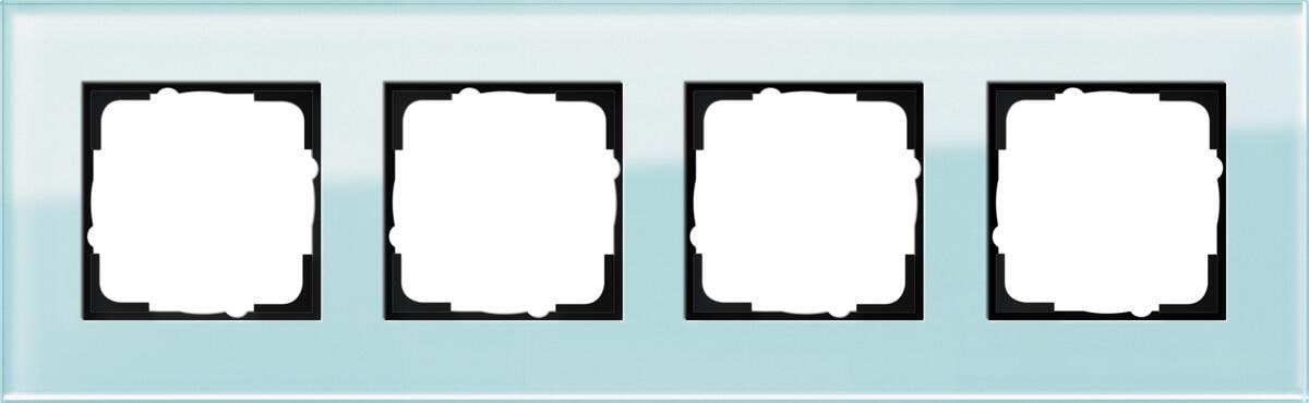 Gira 021418 Abdeckrahmen 4fach, System 55 Esprit, Glas Mint