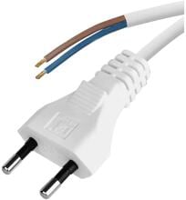 EMOS S12252 Netzkabel, H03VVH2-F, 2x 0,5mm², Länge 2m, PVC, weiß (2401520132)