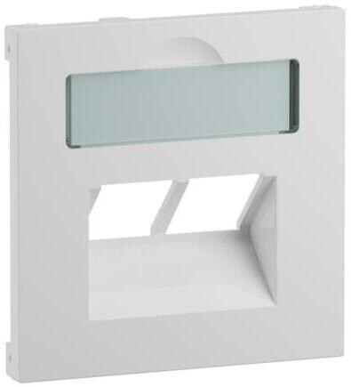 Legrand SEANO Abdeckung 2x RJ45 für Datendosen von Metz, Telegärtner und Rutenbeck inkl. Beschriftungsfeld, ultraweiß (765159)