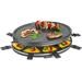Clatronic RG 3776 Raclette-Grill, 1200-1400 W, 8 Pfännchen, schwarz (263971)