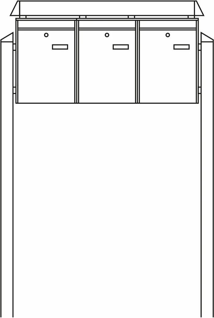 Burg Wächter 84470 ANT Terzo-Anlage, mit 3x Briefkästen Leipzig, zum Einbetonieren, Stahl, anthrazit (84470)