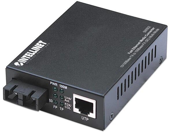 Intellinet Fast Ethernet Medienkonverter 10/100Base TX SC, silber (506502)