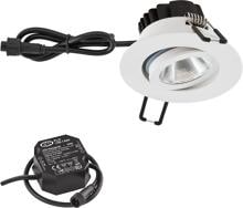 EVN LED Deckeneinbau, rund, schwenkbar, IP65, 220-240V, 6W, 3000K, 620lm, inkl. Netzgerät, weiß (PC650N60102)