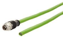 METZ CONNECT M12 Industrial Ethernet Leitung, X-kodiert, 20m, M12 Stecker gerade - freies Leitungsende, PUR (142M2X10200)
