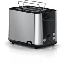 Braun HT1510 Toaster, 900 W, 2 Schlitz, Brötchenaufsatz, Krümelschublade, Stopptaste
