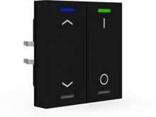 MDT Light 55 KNX Taster, 2-fach, RGBW, Temperatursensor, Jalousie_Schalten, schwarz matt (BE-TAL55T206.C1)
