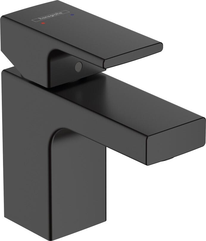 hansgrohe Vernis Shape Einhebel-Waschtischarmatur 70 mit isolierter Wasserführung ohne Ablaufgarnitur, Messing, 5 l/min, Mattschwarz, (71567670)